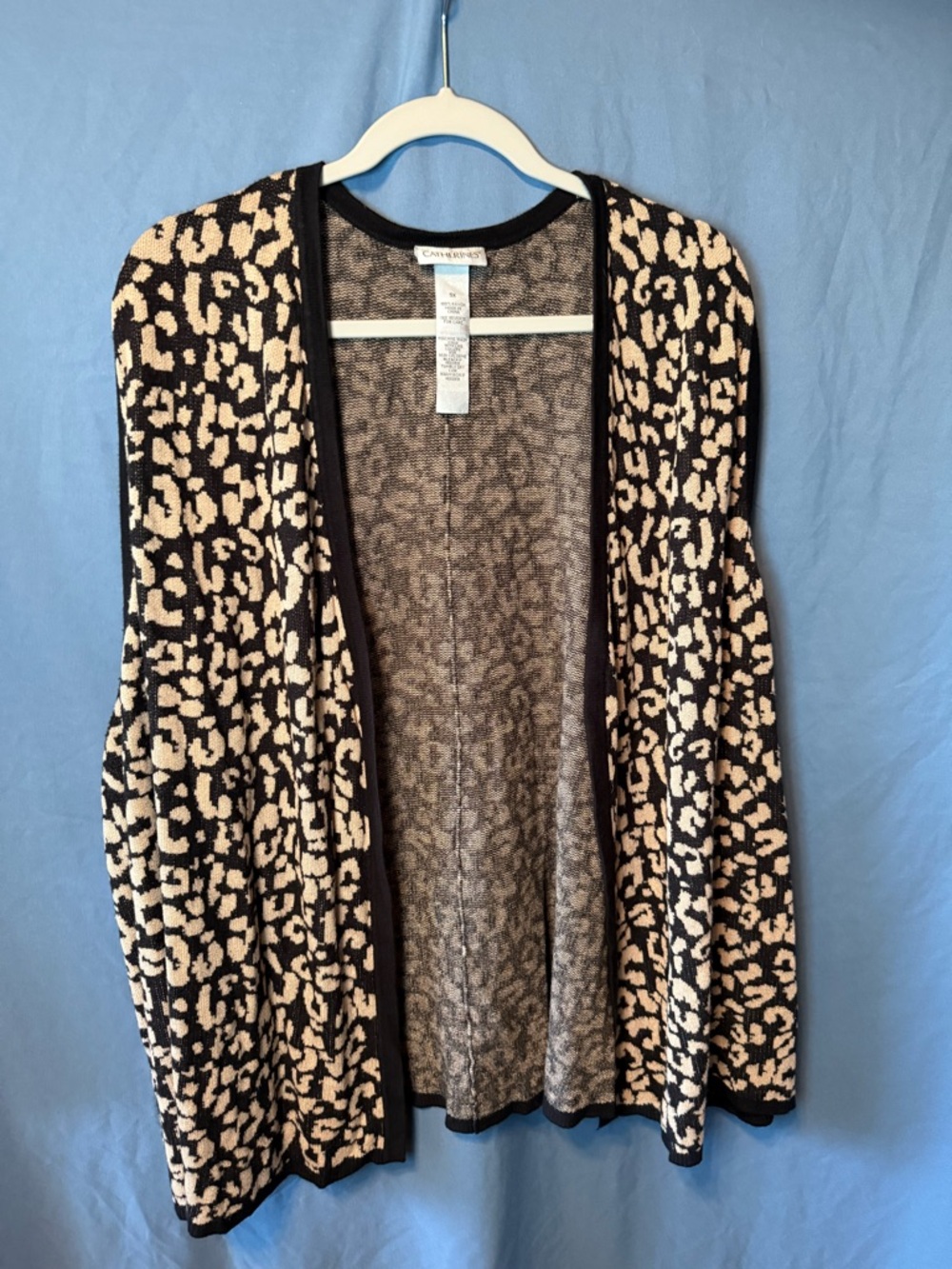 Leopard Print Open Cardigan Vest